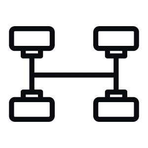 Icon representing wheel alignment